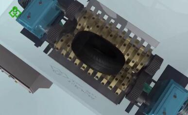 Four-axis shredder 3D animation