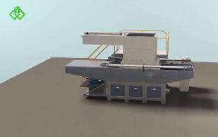 Single shaft shredder unit 3D animation