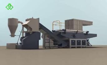 Single shaft shredder unit 3D animation