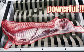Four-axis shredder video, animal carcass shredding video